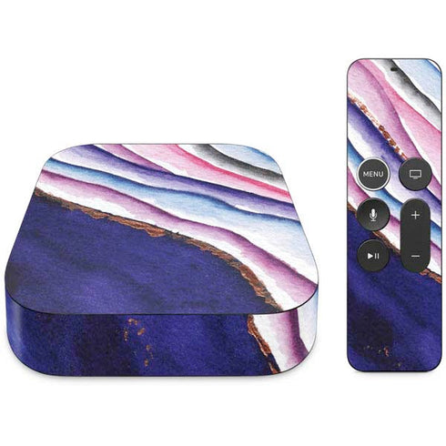 Violet Watercolor Geode Apple TV Skin